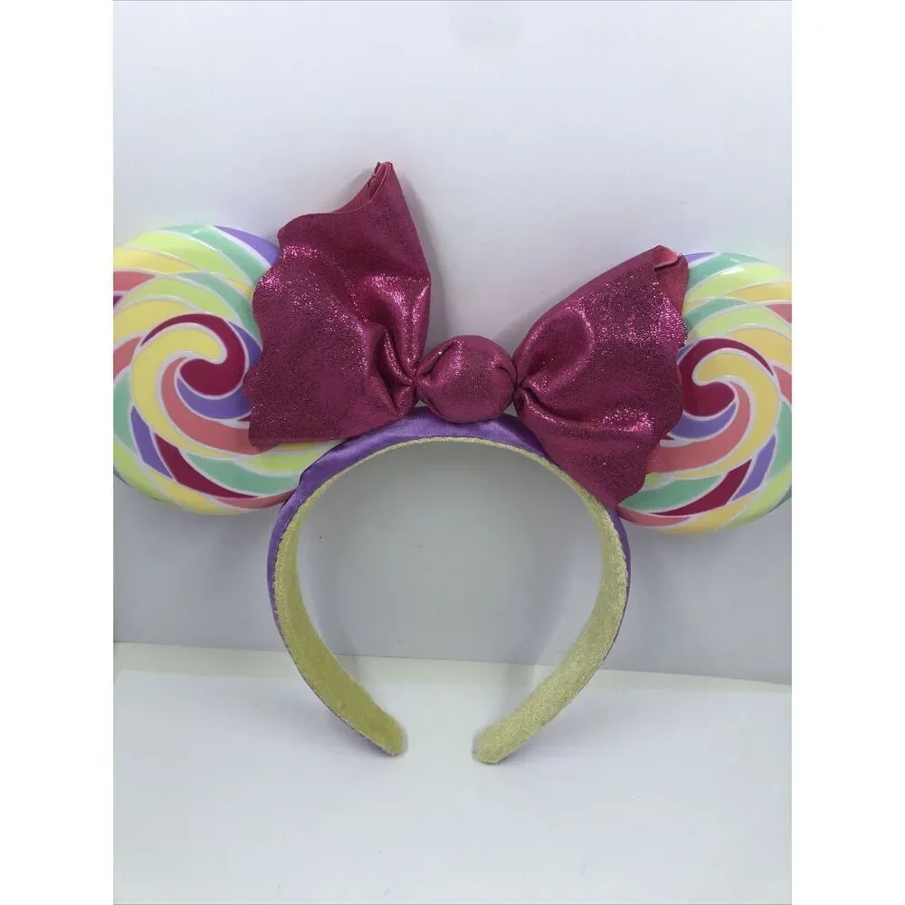 Disney Parks Candy Sweet Treat Swirl Lollipop Minnie Mouse Ears Headband Pink